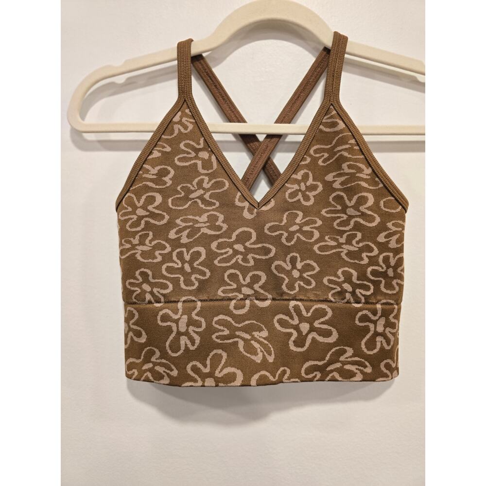 Cotton On Body Brown Flower Sports Bra Tank Size M Preloved